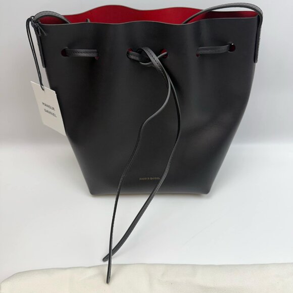 Mansur Gavriel Icon Bucket Bag Mini, Black/Flamma - Picture 3 of 12